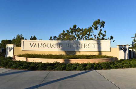 Photo for COSTA MESA, CALIFORNIA - 12 NOV 2023: Vanguard University sign, a private Protestant university and the first 4 year college in Orange County. - Royalty Free Image