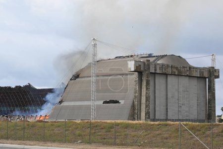 Photo for TUSTIN, CALIFORNIA - 7 NOV 2023: The Tustin MCAS Blimp Hangars fire. - Royalty Free Image