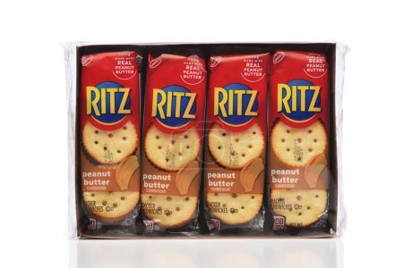 Photo for IRVINE, CALIFORNIA - 28 DEC 2023: A package of Ritz Peanut Butter Cracker Sandwiches, from Nabisco. - Royalty Free Image