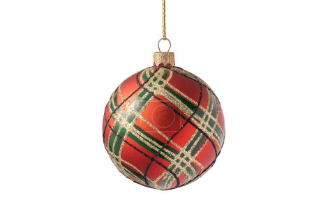 Foto de Bola roja del árbol de Navidad aislada sobre fondo blanco. Decoración de Navidad bauble. - Imagen libre de derechos