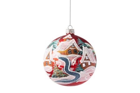 Foto de Bola de árbol de Navidad aislada sobre fondo blanco. Decoración de Navidad bauble. - Imagen libre de derechos