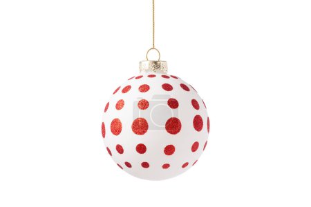 Téléchargez les photos : Boule d'arbre de Noël isolée sur fond blanc avec chemin de coupe. Décoration boule de Noël. - en image libre de droit