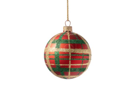 Foto de Bola roja del árbol de Navidad aislada sobre fondo blanco. Decoración de Navidad bauble. - Imagen libre de derechos