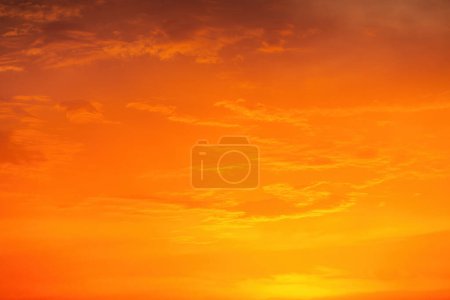Photo for Cloudscape and dramatic orange sky, sunrise shot - Royalty Free Image