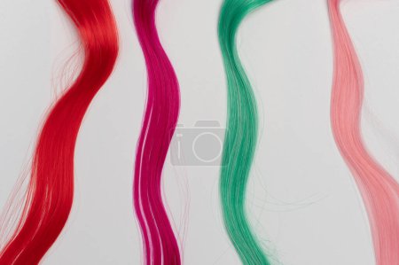 Long hair threads isolated on white studio background