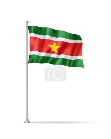 Photo for Suriname flag, 3D illustration, isolated on white - Royalty Free Image