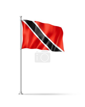 Photo for Trinidad And Tobago flag, 3D illustration, isolated on white - Royalty Free Image