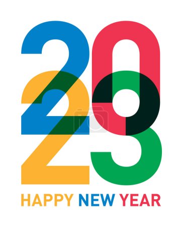 Photo for Happy new year 2023 card from the world in different languages and colors - Royalty Free Image
