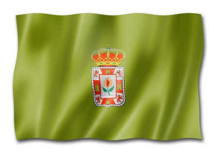Foto de Bandera de la provincia de Granada, España ondeando colección de banners. Ilustración 3D - Imagen libre de derechos
