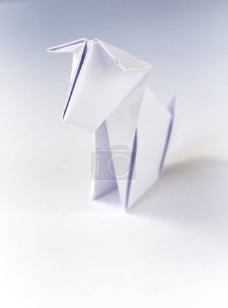 Photo for Paper dog origami isolated on a blank white background. - Royalty Free Image