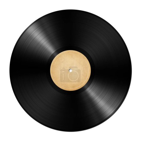 Téléchargez les photos : Ancien disque vinyle vintage isolé sur fond blanc. Illustration 3D - en image libre de droit