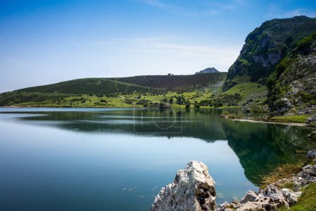 Photo for Lake Enol in Covadonga, Picos de Europa, Asturias, Spain - Royalty Free Image