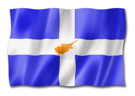 Photo for Greek Cypriots ethnic flag, Europe. 3D illustration - Royalty Free Image