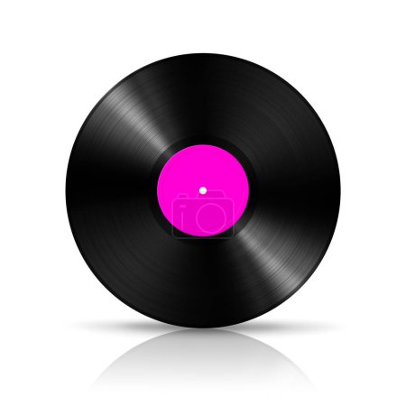 Photo for Pink vinyl record isolated on white background. 3D illustration - Royalty Free Image