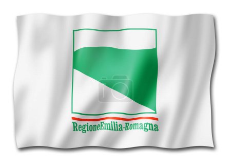 Photo for Emilia Romagna region flag, Italy waving banner collection. 3D illustration - Royalty Free Image