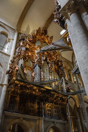 Téléchargez les photos : Organe de la cathédrale Saint-Jacques-de-Compostelle, Galice, Espagne - en image libre de droit