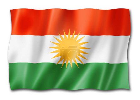 Foto de Bandera étnica kurda, Asia. Ilustración 3D - Imagen libre de derechos