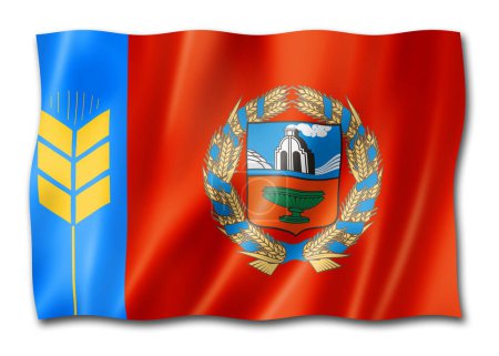 Téléchargez les photos : Etat de l'Altaï - Territoire - drapeau, Russie agitant la collection de bannières. Illustration 3D - en image libre de droit