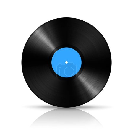 Photo for Blue vinyl record isolated on white background. 3D illustration - Royalty Free Image