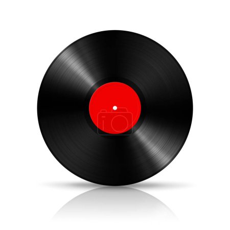 Photo for Red vinyl record isolated on white background. 3D illustration - Royalty Free Image