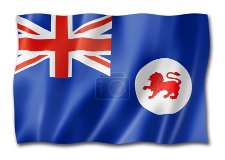 Téléchargez les photos : Tasmania state flag, Australia waving banner collection. 3D illustration - en image libre de droit