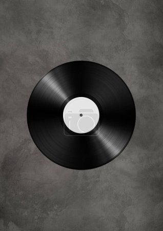 Photo for Vinyl record isolated on concrete background. 3D illustration - Royalty Free Image