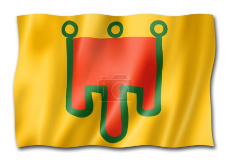 Photo for Auvergne Region flag, France waving banner collection. 3D illustration - Royalty Free Image