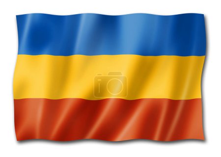 Téléchargez les photos : Don Cosaques drapeau ethnique, Russie. Illustration 3D - en image libre de droit