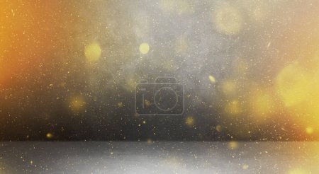 Foto de Partículas de fuego sobre textura de fondo gris. Fiesta de vacaciones tarjeta en blanco - Imagen libre de derechos