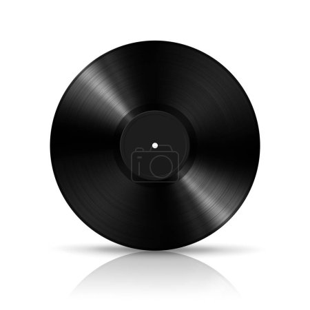 Photo for Black vinyl record isolated on white background. 3D illustration - Royalty Free Image