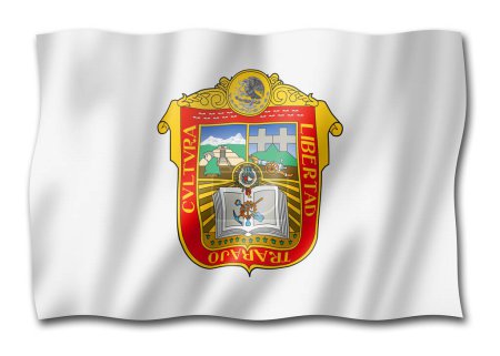 Téléchargez les photos : Drapeau de l'État du Mexique, collection de bannières. Illustration 3D - en image libre de droit