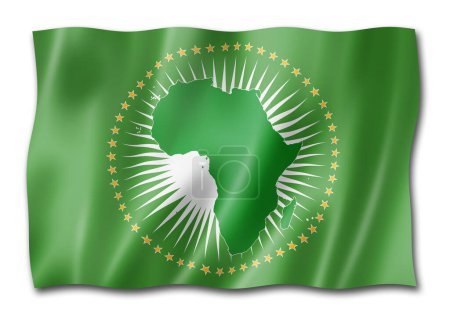 Foto de Unión Africana ondeando bandera. Ilustración 3D - Imagen libre de derechos