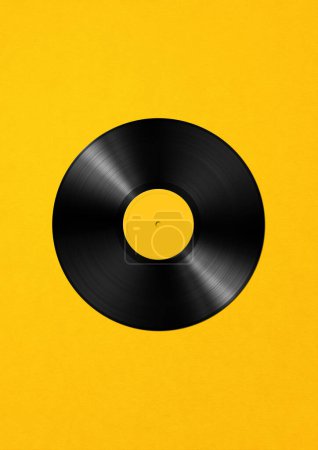 Photo for Vinyl record isolated on yellow background. 3D illustration - Royalty Free Image