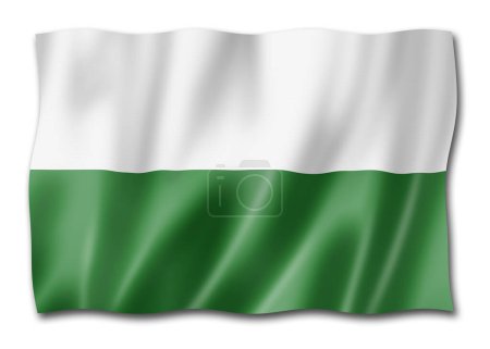 Photo for Saxony state flag, Germany waving banner collection. 3D illustration - Royalty Free Image