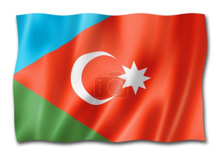 Téléchargez les photos : Drapeau ethnique iranien azerbaïdjanais, Asie. Illustration 3D - en image libre de droit