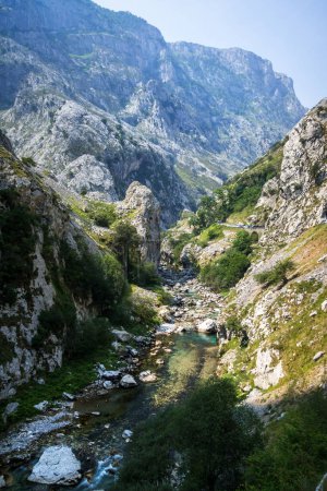Photo for Cares trail - ruta del Cares - in Picos de Europa canyon, Asturias, Spain - Royalty Free Image