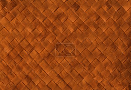 Téléchargez les photos : Brown woven bamboo mat texture. Horizontal background wallpaper - en image libre de droit