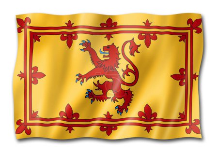 Téléchargez les photos : Royal Banner of Scotland, Royaume-Uni. Illustration 3D - en image libre de droit