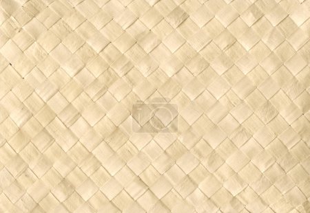 Foto de Textura de estera de bambú tejida blanca. Fondo de pantalla horizontal - Imagen libre de derechos