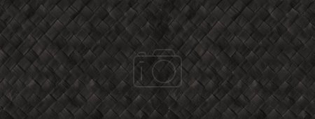 Foto de Textura de estera de bambú tejida negra. Banner fondo fondo de pantalla - Imagen libre de derechos
