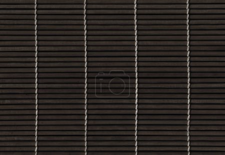Téléchargez les photos : Black Asian bamboo mat texture. Horizontal background wallpaper - en image libre de droit
