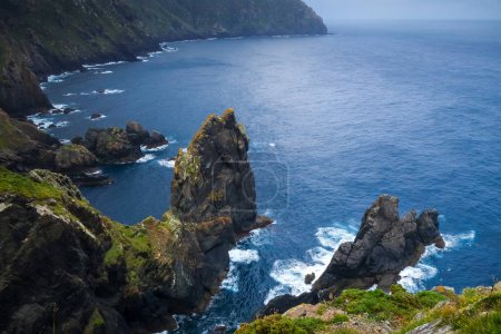 Téléchargez les photos : Falaises du Cap Ortegal et vue sur l'océan Atlantique, Galice, Espagne - en image libre de droit