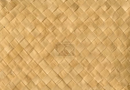 Photo for Beige woven bamboo mat texture. Horizontal background wallpaper - Royalty Free Image