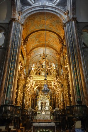 Photo for Golden Altar in the Santiago de Compostela Cathedral, Galicia, Spain - Royalty Free Image
