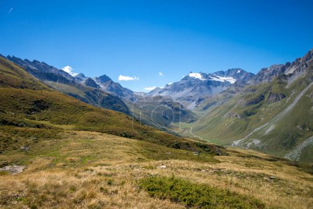 Foto de Glaciares alpinos y montañas paisaje en Pralognan la Vanoise. Alpes franceses - Imagen libre de derechos