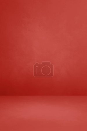 Foto de Fondo interior de hormigón rojo. Escena de plantilla vacía. Maqueta vertical - Imagen libre de derechos