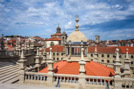 Téléchargez les photos : Santiago de Compostela vue de la cathédrale en Galice, Espagne - en image libre de droit
