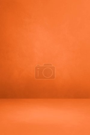 Photo for Neon orange concrete interior background. Empty template scene. Vertical mockup - Royalty Free Image