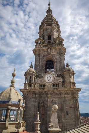 Catedral de Santiago de Compostela, Galicia, España. Vista desde el techo