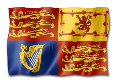 Foto de The Royal Standard flag of the United Kingdom. Ilustración 3D - Imagen libre de derechos